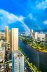 Colorful Ala Wai Canal Apartment Buildings, Honolulu, Oahu, Hawaii. Art Print